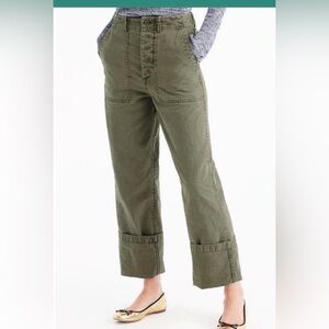 J Crew Womens Foundry Pants Sz 12 Army Green. Never Worn.